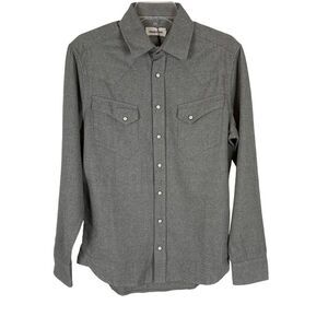 Taylor Stitch The Western shirt in olive pearl snap long sleeve shirt XS/36